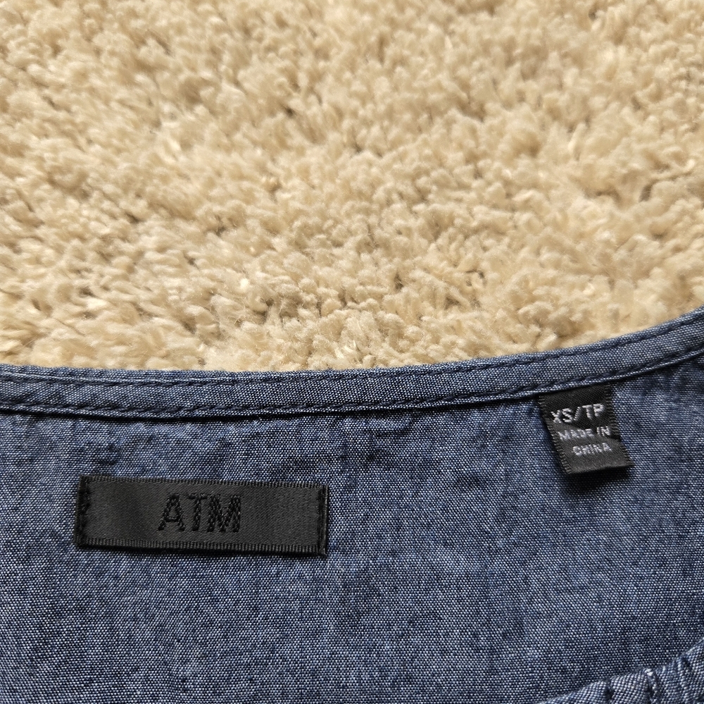 Atm Blue Chambray Mini Dress Basic Minimalist Sho… - image 6